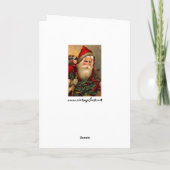 Vintager Weihnachtsmann mit Gehstock Feiertagskarte (Rückseite)