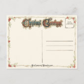 Vintager Weihnachtsmann mit Geschenken Feiertagspostkarte (Rückseite)