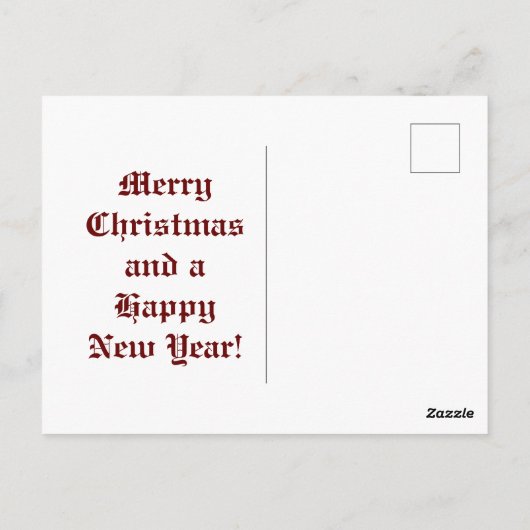 Vintager Weihnachtsmann mit Geschenken Postkarte (Rückseite)