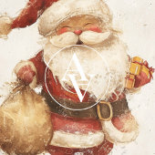 Vintager Weihnachtsmann mit Geschenktasche Weihnac Poster