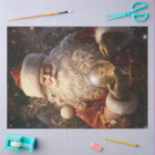 Vintager Weihnachtsmann mit glühender Weihnachtsku Seidenpapier (Basteln)