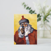 Vintager Weihnachtsmann mit Gun-Weihnachten-Postka Postkarte (Stehend Vorderseite)
