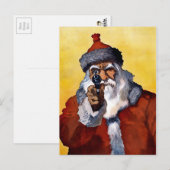 Vintager Weihnachtsmann mit Gun-Weihnachten-Postka Postkarte (Vorne/Hinten)