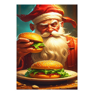 Vintager Weihnachtsmann mit Hamburger Fotodruck