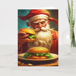 Vintager Weihnachtsmann mit Hamburger Karte