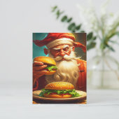 Vintager Weihnachtsmann mit Hamburger Postkarte (Stehend Vorderseite)