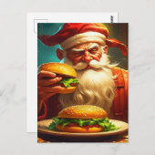 Vintager Weihnachtsmann mit Hamburger Postkarte (Vorne/Hinten)