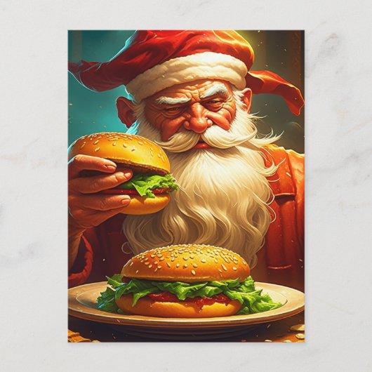 Vintager Weihnachtsmann mit Hamburger Postkarte (Vorderseite)