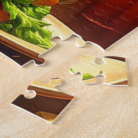 Vintager Weihnachtsmann mit Hamburger Puzzle (Seite)