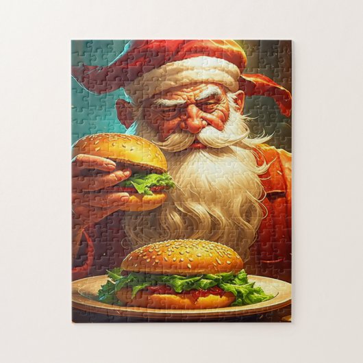 Vintager Weihnachtsmann mit Hamburger Puzzle (Vertikal)