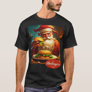 Vintager Weihnachtsmann mit Hamburger T-Shirt
