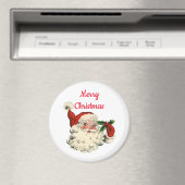 Vintager Weihnachtsmann mit Holly Magnet (In Situ (Geschirrspüler))