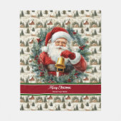 Vintager Weihnachtsmann mit Individuelle Name Fleecedecke (Vorderseite)
