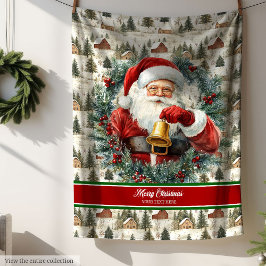 Vintager Weihnachtsmann mit Individuelle Name Fleecedecke