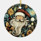 Vintager Weihnachtsmann mit individueller Charme Keramik Ornament (Vorne)