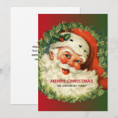 Vintager Weihnachtsmann mit Kiefernseherkarte Feiertagskarte (Vorne/Hinten)