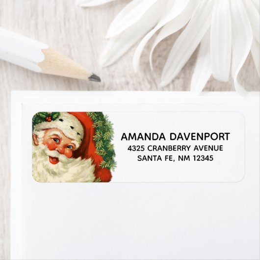 Vintager Weihnachtsmann mit Kiefernwald (Insitu)