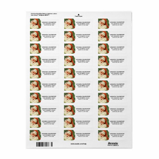 Vintager Weihnachtsmann mit Kiefernwald (Vorne)