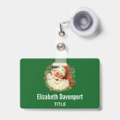 Vintager Weihnachtsmann mit Kiefernwald Ausweis (Vorderseite mit Ausziehbar)