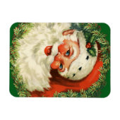 Vintager Weihnachtsmann mit Kiefernwald Magnet (Horizontal)