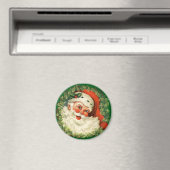 Vintager Weihnachtsmann mit Kiefernwald Magnet (In Situ (Geschirrspüler))