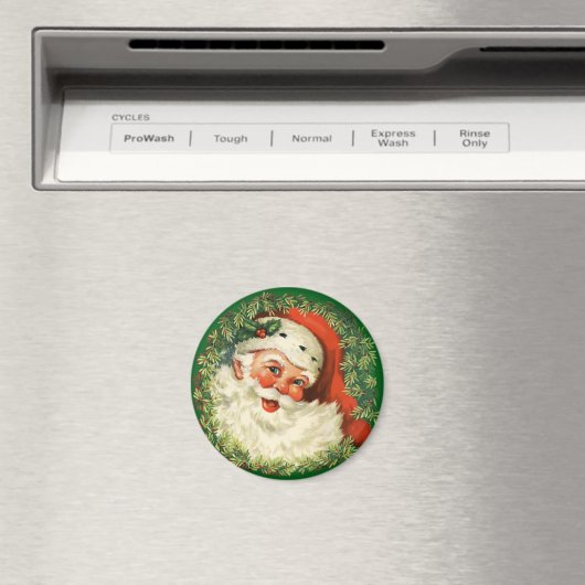 Vintager Weihnachtsmann mit Kiefernwald Magnet (In Situ (Geschirrspüler))