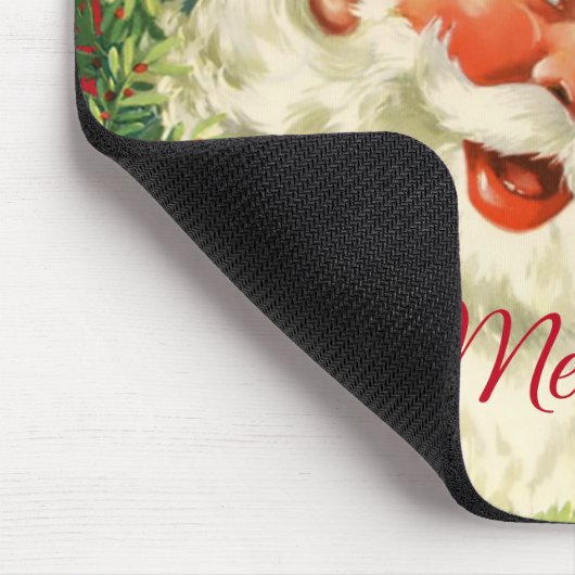 Vintager Weihnachtsmann mit Kiefernwald Mousepad (Ecke)