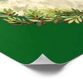 Vintager Weihnachtsmann mit Kiefernwald Poster (Ecke)