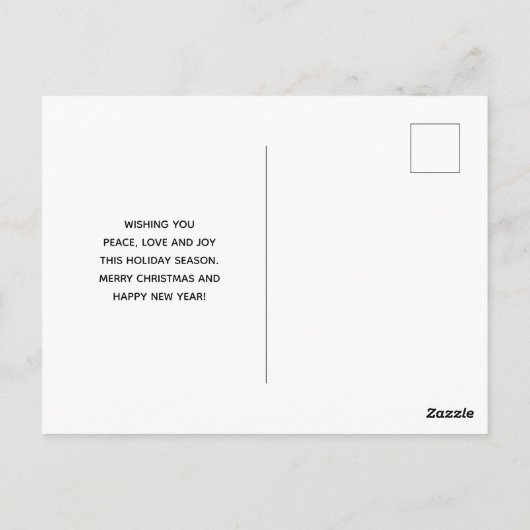 Vintager Weihnachtsmann mit Kiefernwald Postkarte (Rückseite)