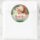 Vintager Weihnachtsmann mit Kiefernwald Runder Aufkleber (Tasche)