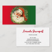 Vintager Weihnachtsmann mit Kiefernwald Visitenkarte (Vorne/Hinten)