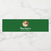 Vintager Weihnachtsmann mit Kiefernwald Wasserflaschenetikett (Einzelnes Label)