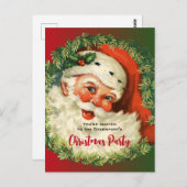 Vintager Weihnachtsmann mit Kiefernwald Weihnachte Postkarte (Vorne/Hinten)