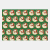 Vintager Weihnachtsmann mit Kiefernwaldmuster Geschenkpapier Set (Vorderseite 2)