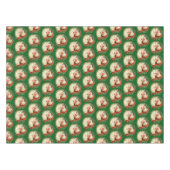 Vintager Weihnachtsmann mit Kiefernwaldmuster Tischdecke (Vorderseite (Horizontal))