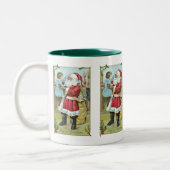 Vintager Weihnachtsmann mit Kind Zweifarbige Tasse (Links)