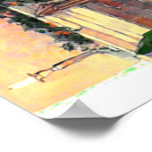 Vintager Weihnachtsmann mit Kinderposter Poster (Ecke)