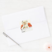 Vintager Weihnachtsmann mit Pfeifengeschenk Quadratischer Aufkleber (Umschlag)