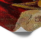 Vintager Weihnachtsmann mit Puppe Poster (Ecke)