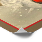 Vintager Weihnachtsmann mit Rentier Poster (Ecke)