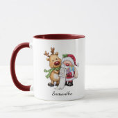 Vintager Weihnachtsmann mit Rentier Weihnachten Tasse (Links)