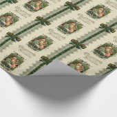 Vintager Weihnachtsmann mit Ribbons und Spitzen Geschenkpapier (Ecke)
