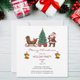 Vintager Weihnachtsmann mit Schlitten & Weihnachte Einladung