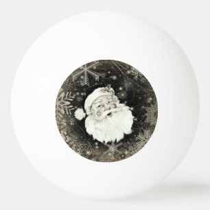 Vintager Weihnachtsmann mit Schneeflocken Tischtennisball