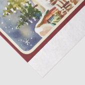Vintager Weihnachtsmann mit Schneemann Weihnachten Seidenpapier (Detail)