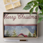 Vintager Weihnachtsmann mit Schneemann Weihnachten Seidenpapier (Geschenk)