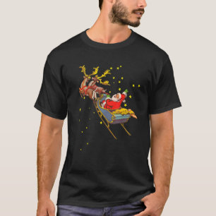 Vintager Weihnachtsmann mit Sleigh Rentier Weihnac T-Shirt