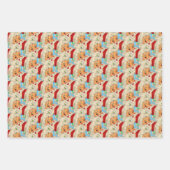 Vintager Weihnachtsmann mit sonniger Alt Geschenkpapier Set (Vorderseite)