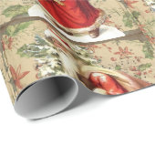 Vintager Weihnachtsmann mit Spielzeug und Weihnach Geschenkpapier (Rolleneckpunkt)