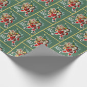 Vintager Weihnachtsmann mit Tasche Spielzeug Weihn Geschenkpapier (Ecke)